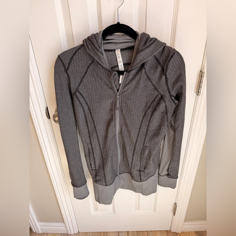 Lululemon Athletica Patterned Gray Hoodie